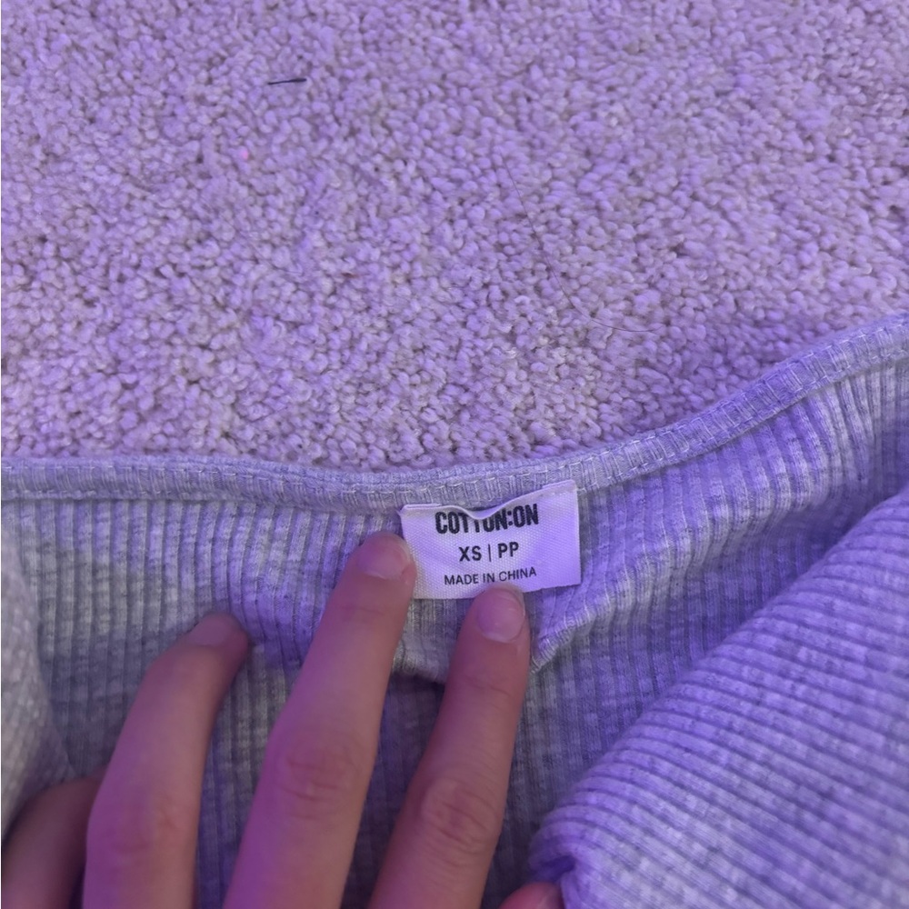 Gray Ribbed Crossover Tube Top - Picture 3 of 3